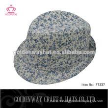 cheap flower pattern fedora hat girls hat